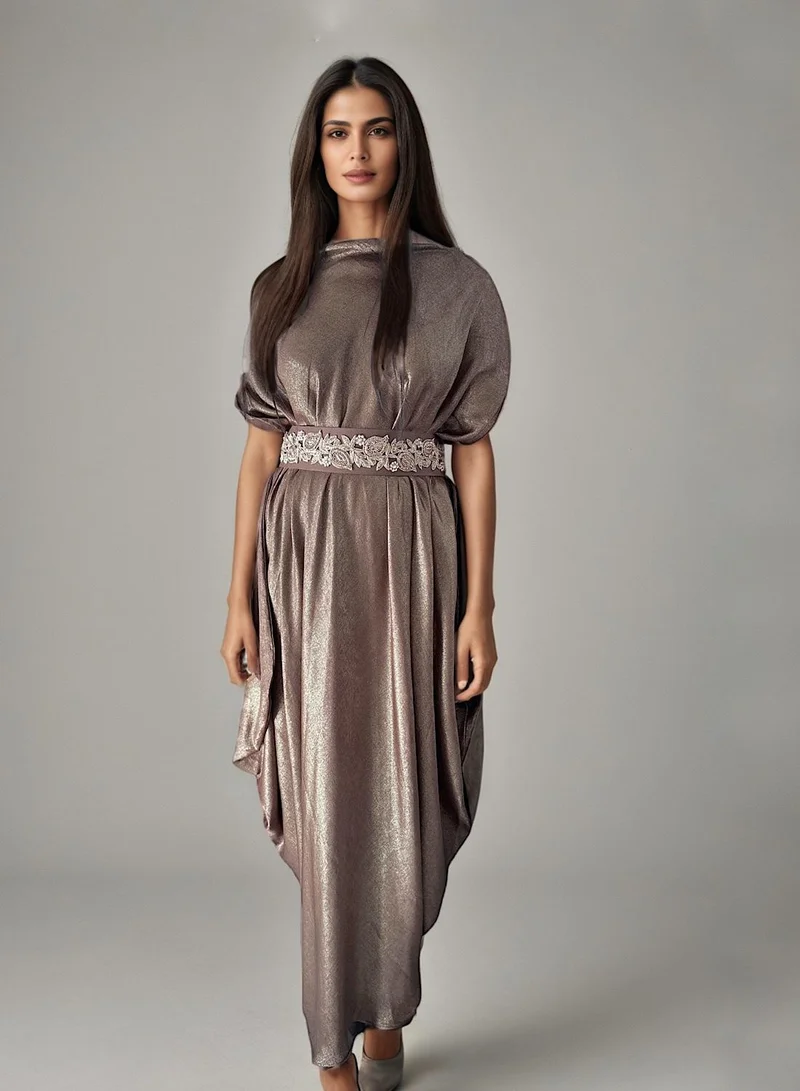 إكستاسي طقم فستان درابيه